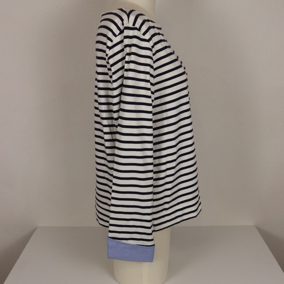 ❌SOLD❌ J. Crew Striped Boat Neck Denim Blouse XL - Picture 4 of 7